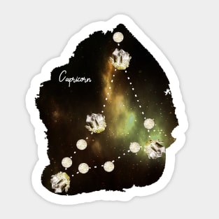 Capricorn Constellation in Smoky Quartz - Star Signs and Birth Stones Sticker